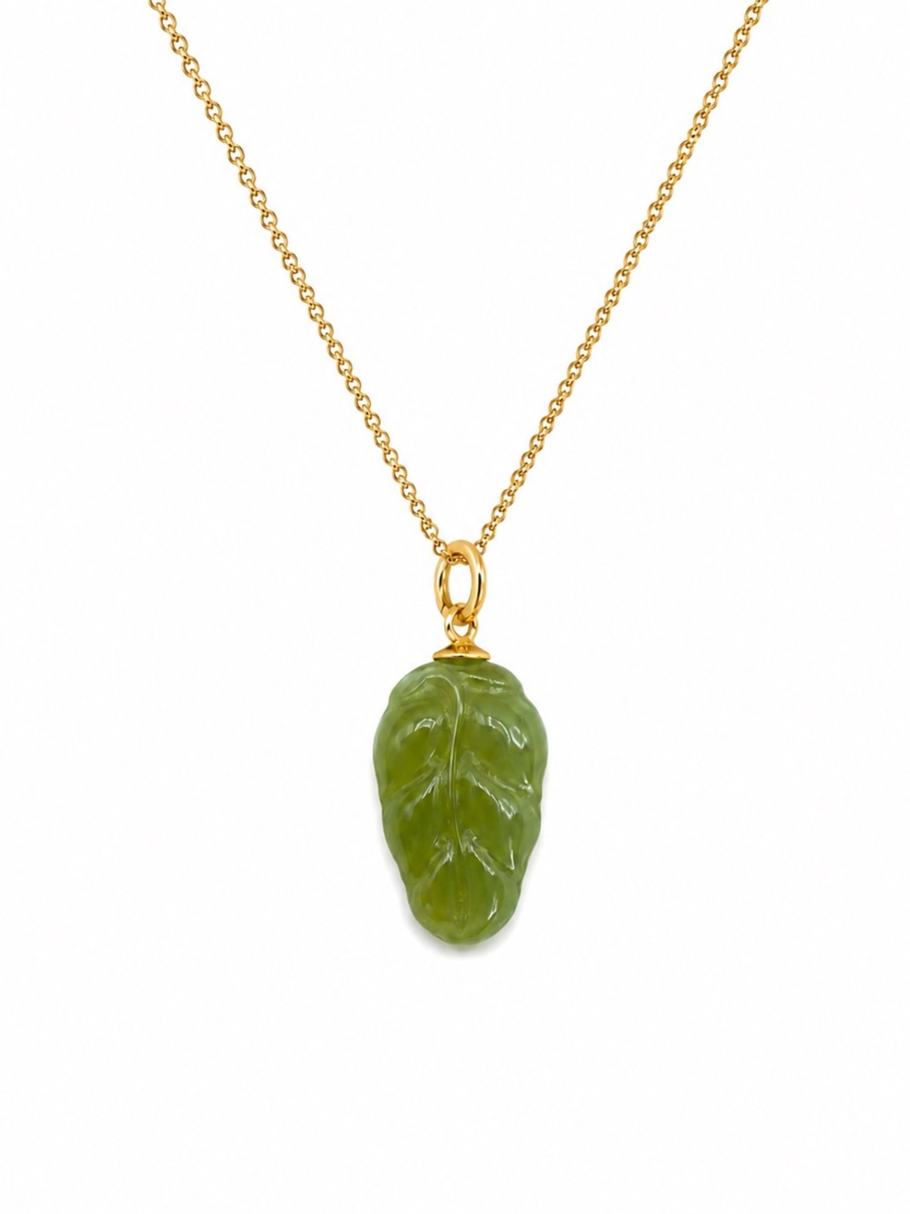 #P47 Jade Leaf Pendant